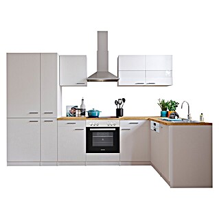 Respekta Winkelküche Malia Typ 4 (B x T: 310 x 172 cm, Weiß, Mit Elektrogeräten)