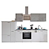 Respekta Küchenzeile KB310WWBSCG (Breite: 310 cm, Mit Elektrogeräten, Weiß)