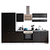 Respekta Küchenzeile KB300WSCGKE178 (Breite: 300 cm, Mit Elektrogeräten, Schwarz)