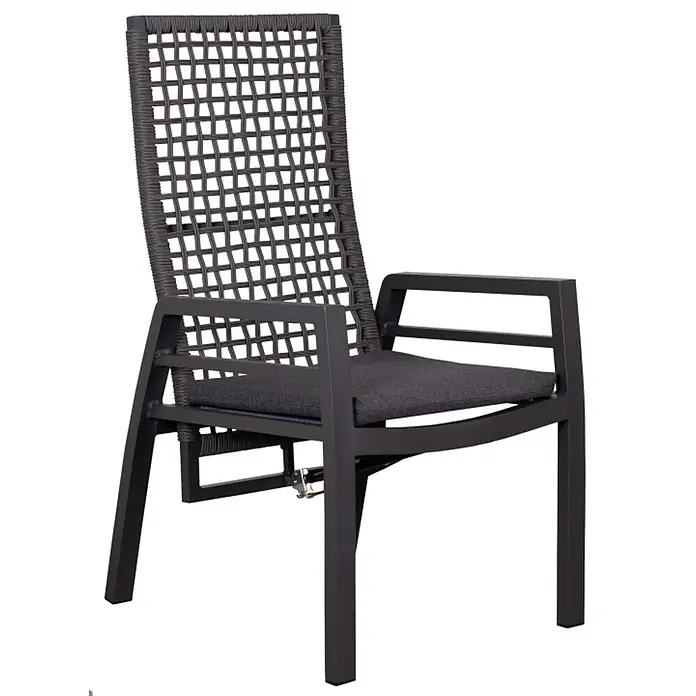 Bene Living Garten-Positionssessel Lucena - 2 Stk., Aluminium mir Rope-Geflecht, Rückenlehne verstellbar, grau, B x T x H: 60 x 67 x 109 cm