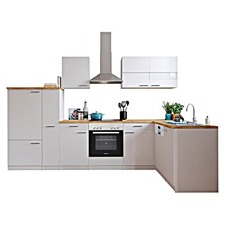 Respekta Winkelküche Malia Typ 2 (B x T: 310 x 172 cm, Weiß, Mit Elektrogeräten)