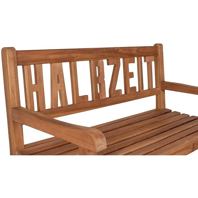 Bene Living Gartenbank Halbzeit - B x T x H: 120 x 60 x 94 cm, Teakholz, Natur