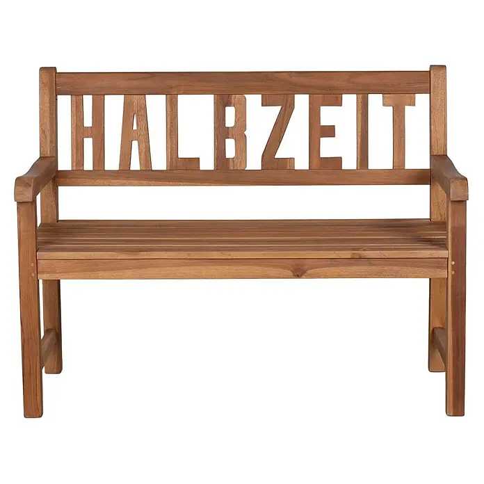 Bene Living Gartenbank Halbzeit - B x T x H: 120 x 60 x 94 cm, Teakholz, Natur