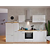 Respekta Küchenzeile KB300WWC (Breite: 300 cm, Mit Elektrogeräten, Weiß)