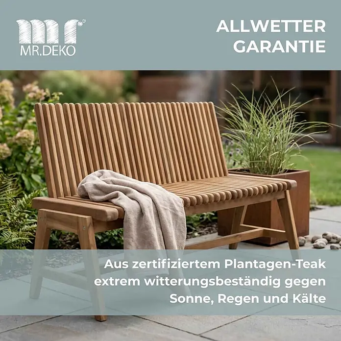 Bene Living Gartenbank Leeds - Teakholz, braun, Klappbar