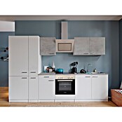 Respekta Küchenzeile KB300WWBSCGKE178G (Breite: 300 cm, Mit Elektrogeräten, Weiß)