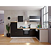 Respekta Winkelküche (172 x 280 cm, Mit Elektrogeräten, Schwarz)