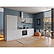 Respekta Küchenzeile KB300WWBSCGKE178G (Breite: 300 cm, Mit Elektrogeräten, Weiß)