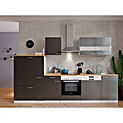 Respekta Küchenzeile KB310WGC (Breite: 310 cm, Mit Elektrogeräten, Grau)
