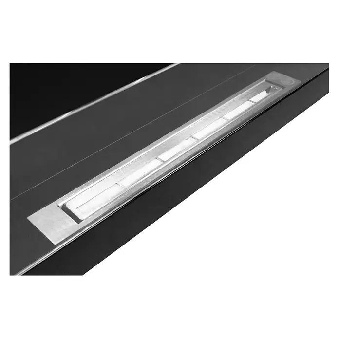 Bysil Kaminofen Bioethanol Wandkamin 90×40 cm, TÜV-Brenner 0,75 l, Schwarz Hochglanz - Material Verkleidung: Stahl