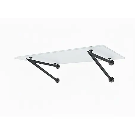 Glaszentrum Hagen  Vordach 200x90 cm FR Glasvordach - V-Halter in RAL7016