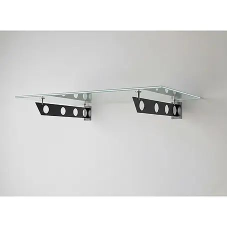 Glaszentrum Hagen  Vordach 200x90 cm FR Glasvordach - S-Halter in RAL7016