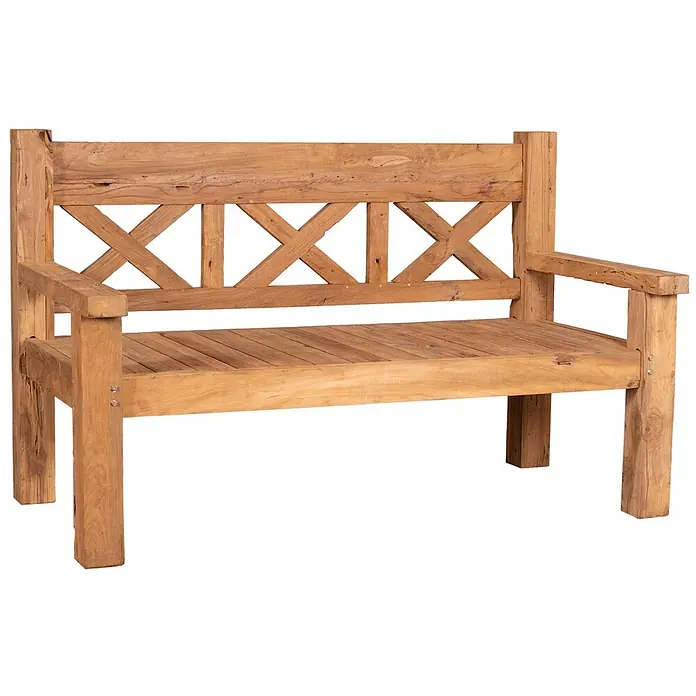Bene Living Gartenbank Rustique - Teakholz, Natur