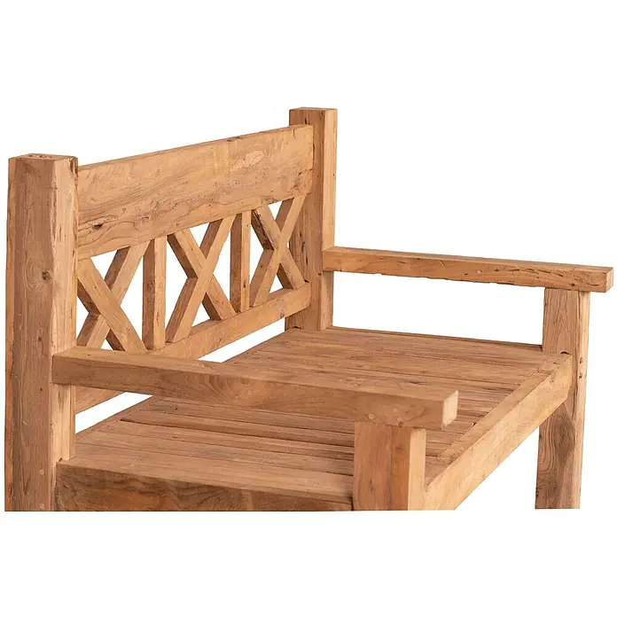 Bene Living Gartenbank Rustique - Teakholz, Natur