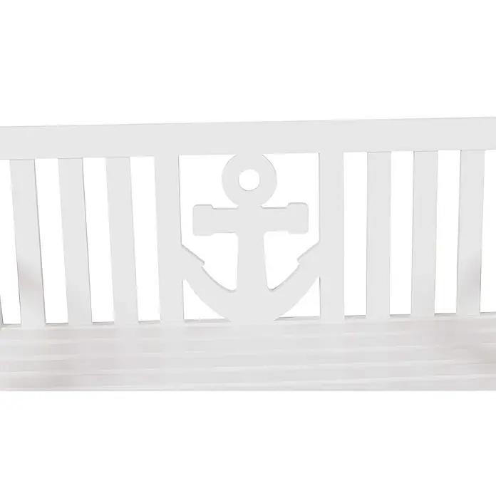Bene Living Gartenbank Anker - B x T x H: 120 x 60 x 98 cm, Mahagoni, Weiß