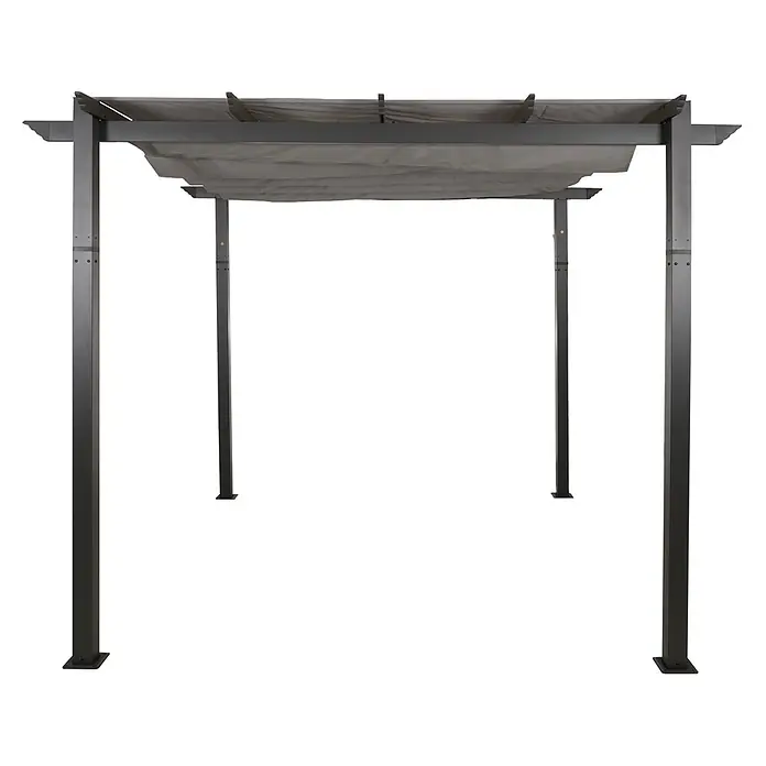 Berlinlodge Raffpavillon 3x3m mit Schiebedach - B x T: 300 x 300 cm, Farbe Dach: Grau