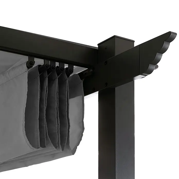 Berlinlodge Raffpavillon 3x3m mit Schiebedach - B x T: 300 x 300 cm, Farbe Dach: Grau