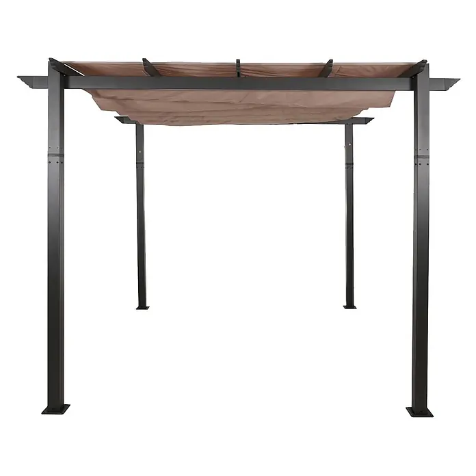 Berlinlodge Raffpavillon 3x3m mit Schiebedach - B x T: 300 x 300 cm, Farbe Dach: Taupe