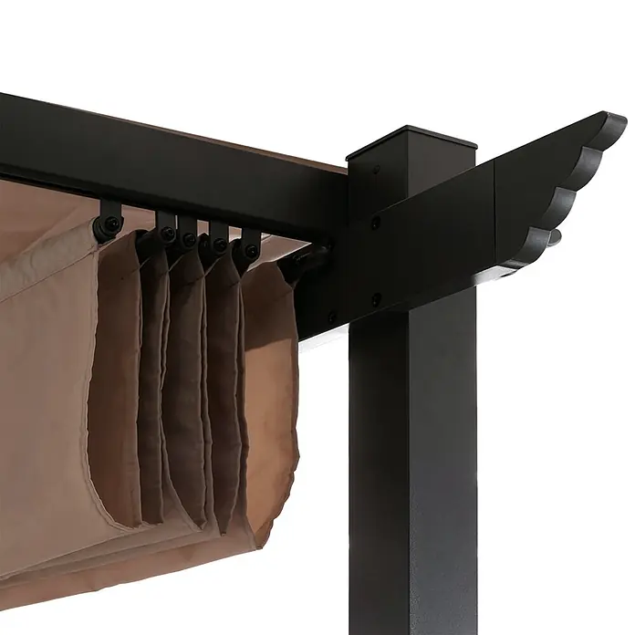 Berlinlodge Raffpavillon 3x3m mit Schiebedach - B x T: 300 x 300 cm, Farbe Dach: Taupe