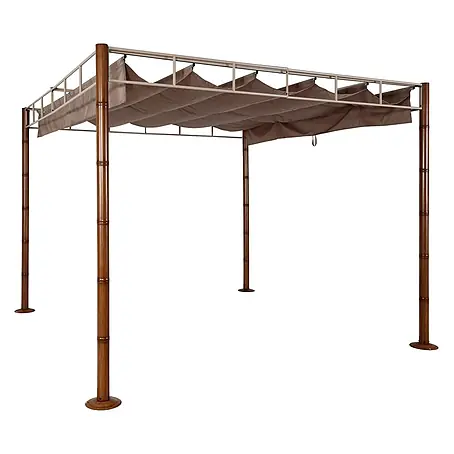Berlinlodge  Raffpavillon 7cm-Metall-Gestell Bambus-Optik