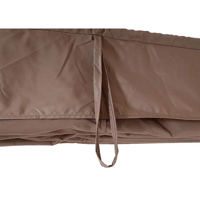 Berlinlodge Raffpavillon 7cm-Metall-Gestell Bambus-Optik - B x T: 300 x 300 cm, Farbe Dach: Taupe-Braun - Brauner Stoffbezug mit Bändern, ideal für Gartenmöbel oder als Sonnenschutz.