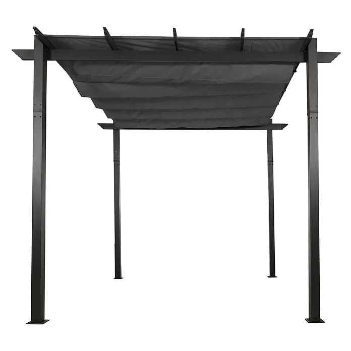 Berlinlodge Raffpavillon 3x3m mit Schiebedach - B x T: 300 x 300 cm, Farbe Dach: Anthrazit