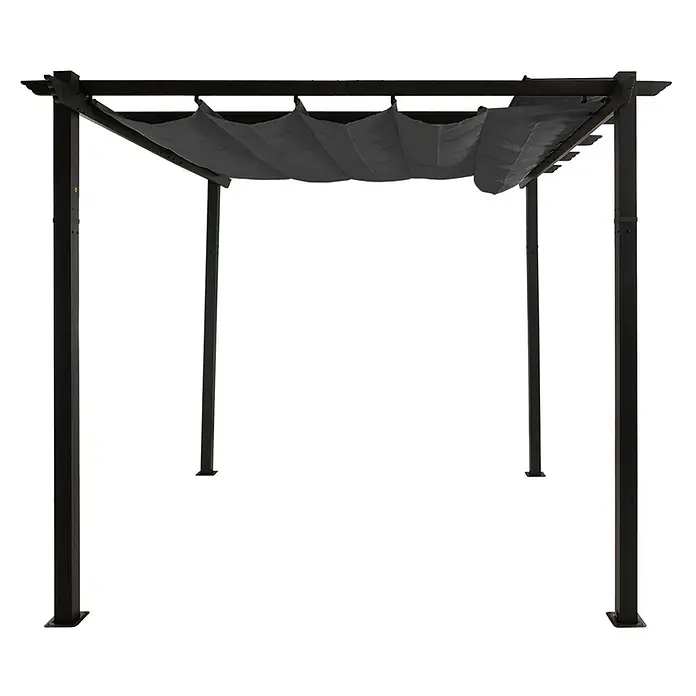 Berlinlodge Raffpavillon 3x3m mit Schiebedach - B x T: 300 x 300 cm, Farbe Dach: Anthrazit
