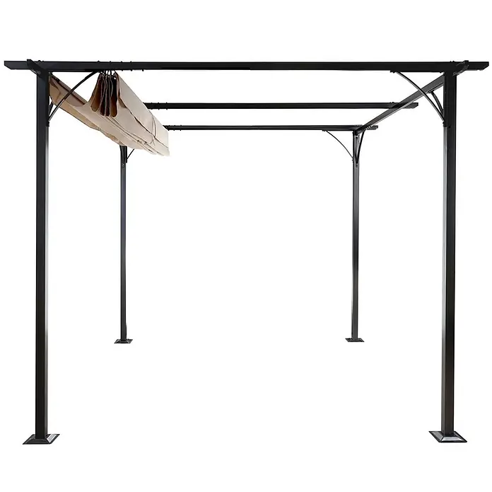 Berlinlodge Raffpavillon mit Schiebedach - B x T: 300 x 300 cm, Farbe Dach: Creme