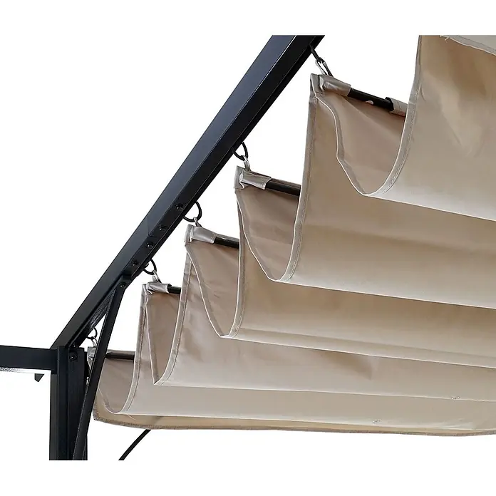 Berlinlodge Raffpavillon mit Schiebedach - B x T: 300 x 300 cm, Farbe Dach: Creme