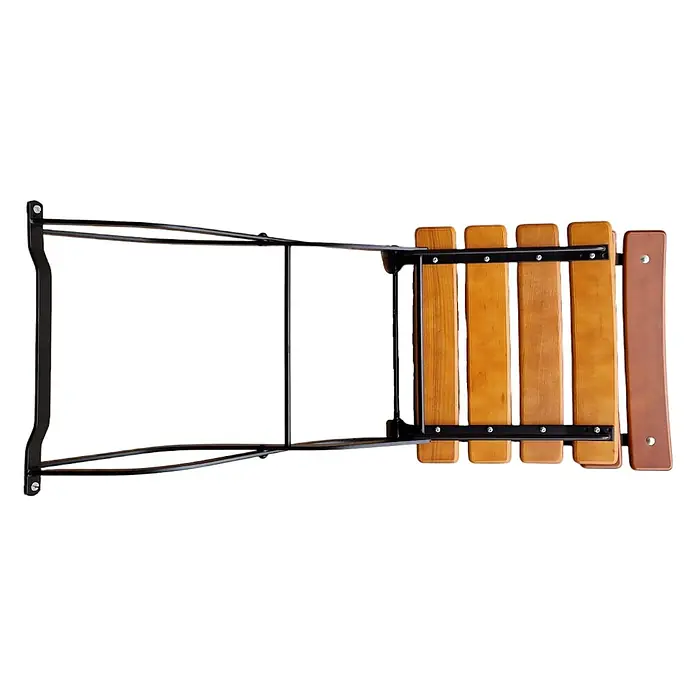 CHEFGASTRO Biergartenstuhl BERGWIESE Made in Germany 1-Sitzer HxBxT 89x40x35cm wetterfest & UV-beständig Eschenholz Schwarz/Braun -  - Lattenrost-Sitzbank aus Holz mit schwarzem Metallrahmen zum Sitzen.