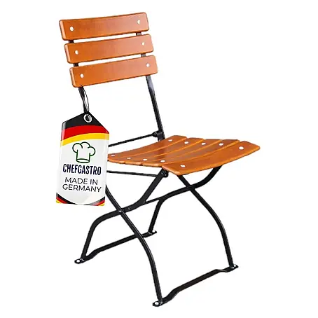 CHEFGASTRO Biergartenstuhl BERGWIESE Made in Germany 1-Sitzer HxBxT 89x40x42cm wetterfest & UV-beständig Eschenholz Schwarz/Braun