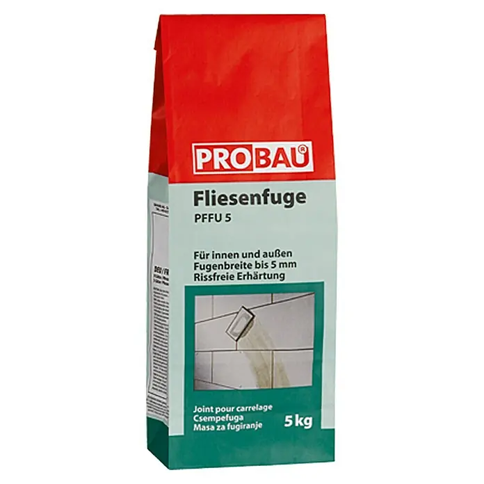 Probau Fliesenfuge - Beige, 5 kg - Ein Sack Fliesenmörtel von Probau, geeignet für Fugenbreiten bis 5 mm, für den Innen- und Außenbereich. 5 kg Packung.