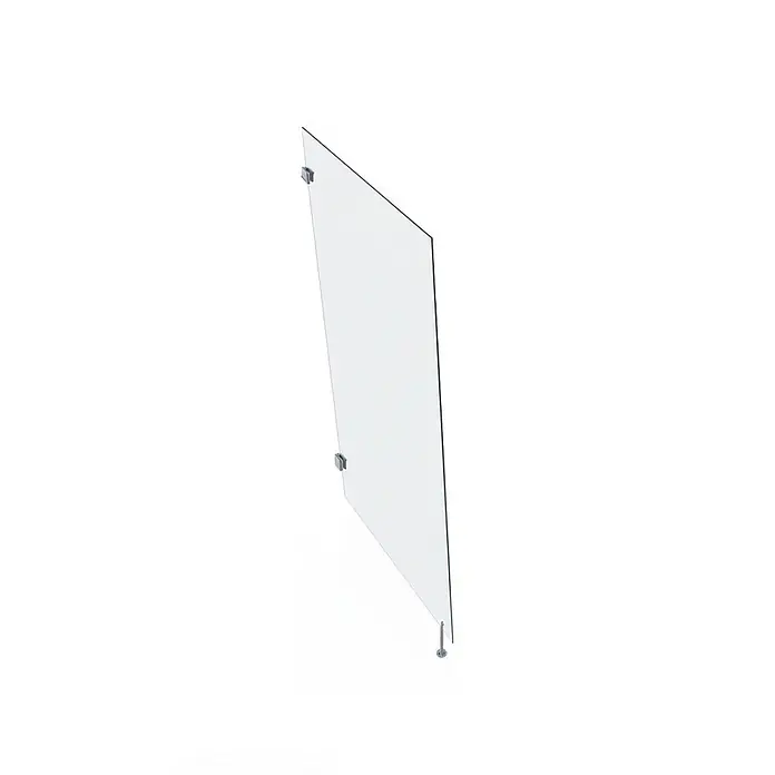 80x200x80 cm Seitenteil für Vordächer Klar -  - Klarglaspaneel mit Metallwandhalterungen und Bodenanker, für Duschen oder Trennwände.
