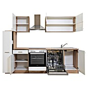 Respekta Küchenzeile KB250ESWC (Breite: 250 cm, Mit Elektrogeräten, Weiß)