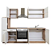 Respekta Küchenzeile KB240ESWC (Breite: 240 cm, Mit Elektrogeräten, Weiß)