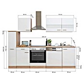 Respekta Küchenzeile KB250ESSC (Breite: 250 cm, Mit Elektrogeräten, Schwarz)