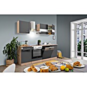 Respekta Küchenzeile KB220ESGC (Breite: 220 cm, Mit Elektrogeräten, Grau)