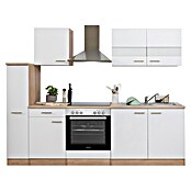 Respekta Küchenzeile KB240ESWC (Breite: 240 cm, Mit Elektrogeräten, Weiß)