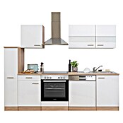Respekta Küchenzeile KB250ESWC (Breite: 250 cm, Mit Elektrogeräten, Weiß)