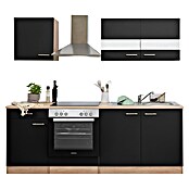 Respekta Singleküche KB210ESSC (210 cm, Schwarz)