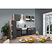 Respekta Küchenzeile KB250ESGC (Breite: 250 cm, Mit Elektrogeräten, Grau)