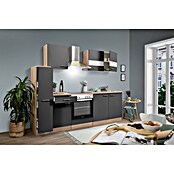Respekta Küchenzeile KB240ESGC (Breite: 240 cm, Mit Elektrogeräten, Grau)