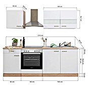 Respekta Singleküche KB210ESWC (210 cm, Weiß)