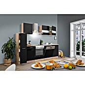 Respekta Küchenzeile KB250ESSC (Breite: 250 cm, Mit Elektrogeräten, Schwarz)