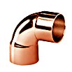 Kupfer-Winkel 5090 II (Durchmesser: 15 mm, 10 Stk., 90°, Beidseitige Muffe)