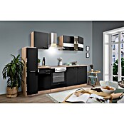 Respekta Küchenzeile KB240ESSC (Breite: 240 cm, Mit Elektrogeräten, Schwarz)