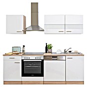Respekta Küchenzeile KB220ESWC (Breite: 220 cm, Mit Elektrogeräten, Weiß)