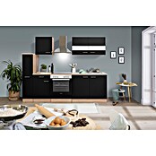 Respekta Küchenzeile KB240ESSC (Breite: 240 cm, Mit Elektrogeräten, Schwarz)