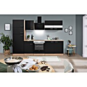 Respekta Küchenzeile KB270ESSCGKE (Breite: 270 cm, Mit Elektrogeräten, Schwarz)