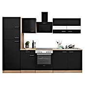 Respekta Küchenzeile KB270ESSCGKE (Breite: 270 cm, Mit Elektrogeräten, Schwarz)